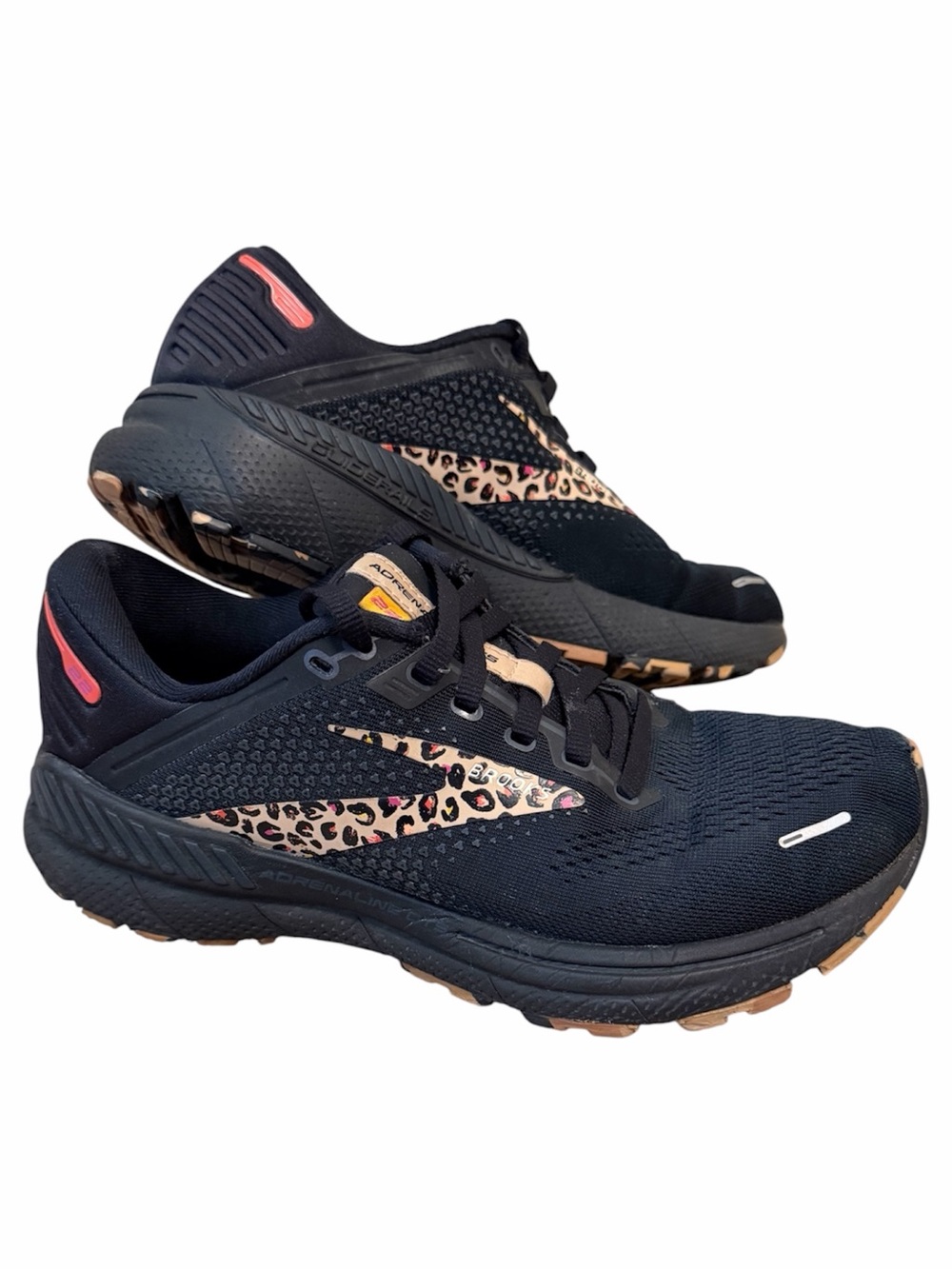 BROOKS Adrenaline GTS 22 "Run Wild" Women's Running Shoes Leopard Print Size 7.5